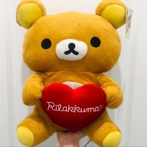 LARGE Rilakkuma Holding Heart Plushie 16”